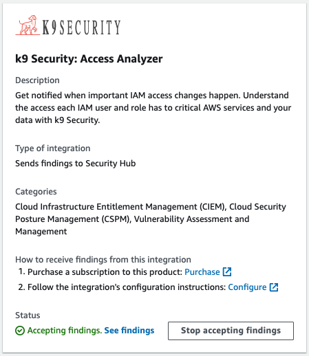 k9 Security Logical Integration Architecture - Security Hub